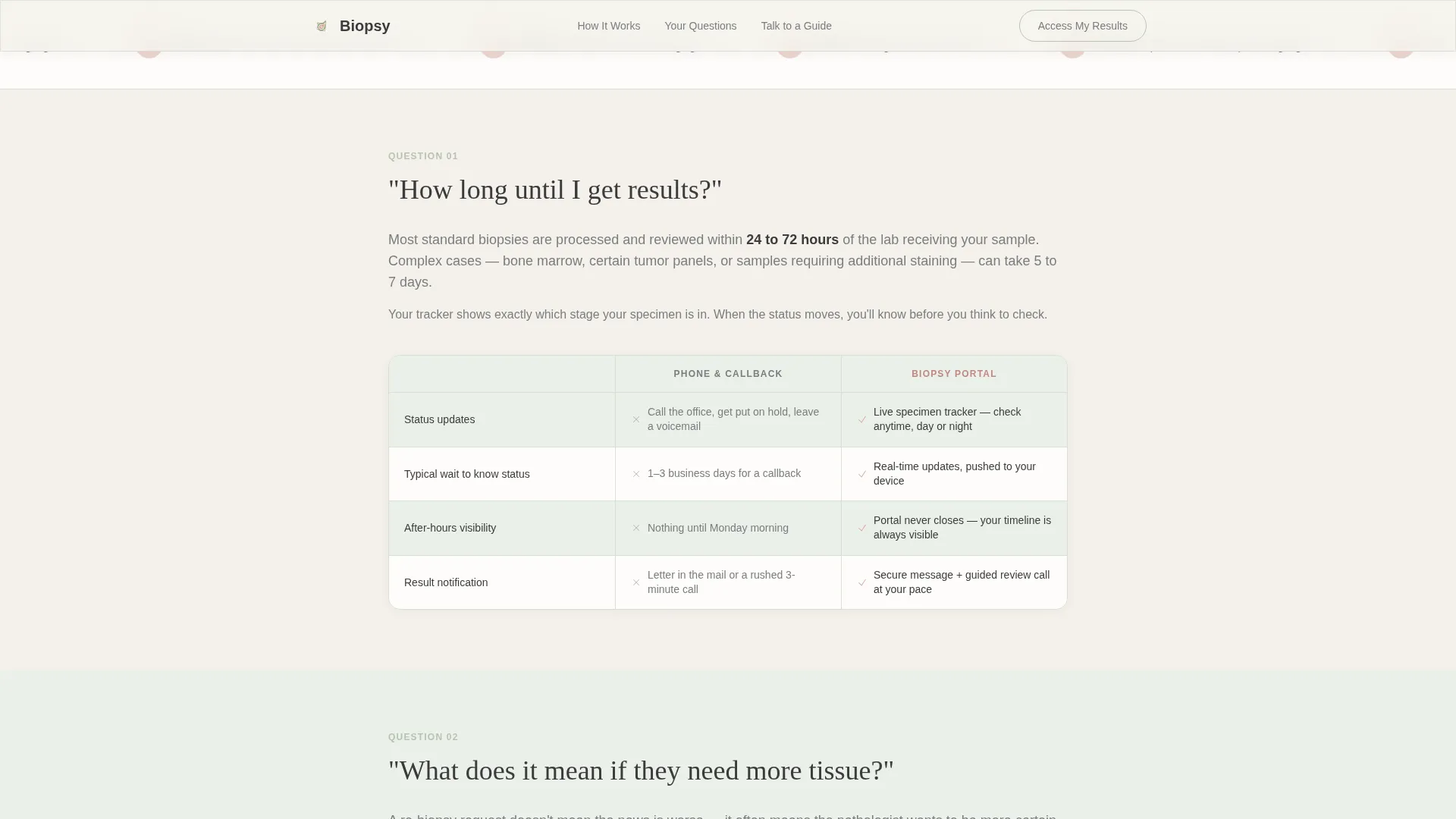 Patient Portal Landing Page Template for Pathologists