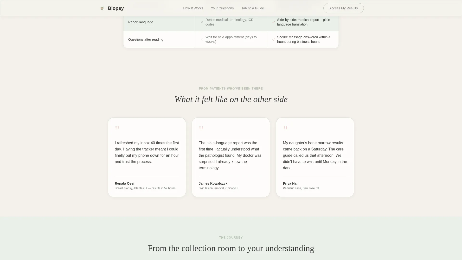 Patient Portal Landing Page Template for Pathologists