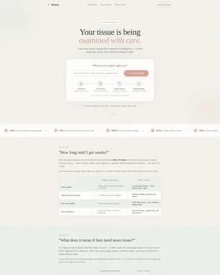 Patient Portal Landing Page Template for Pathologists