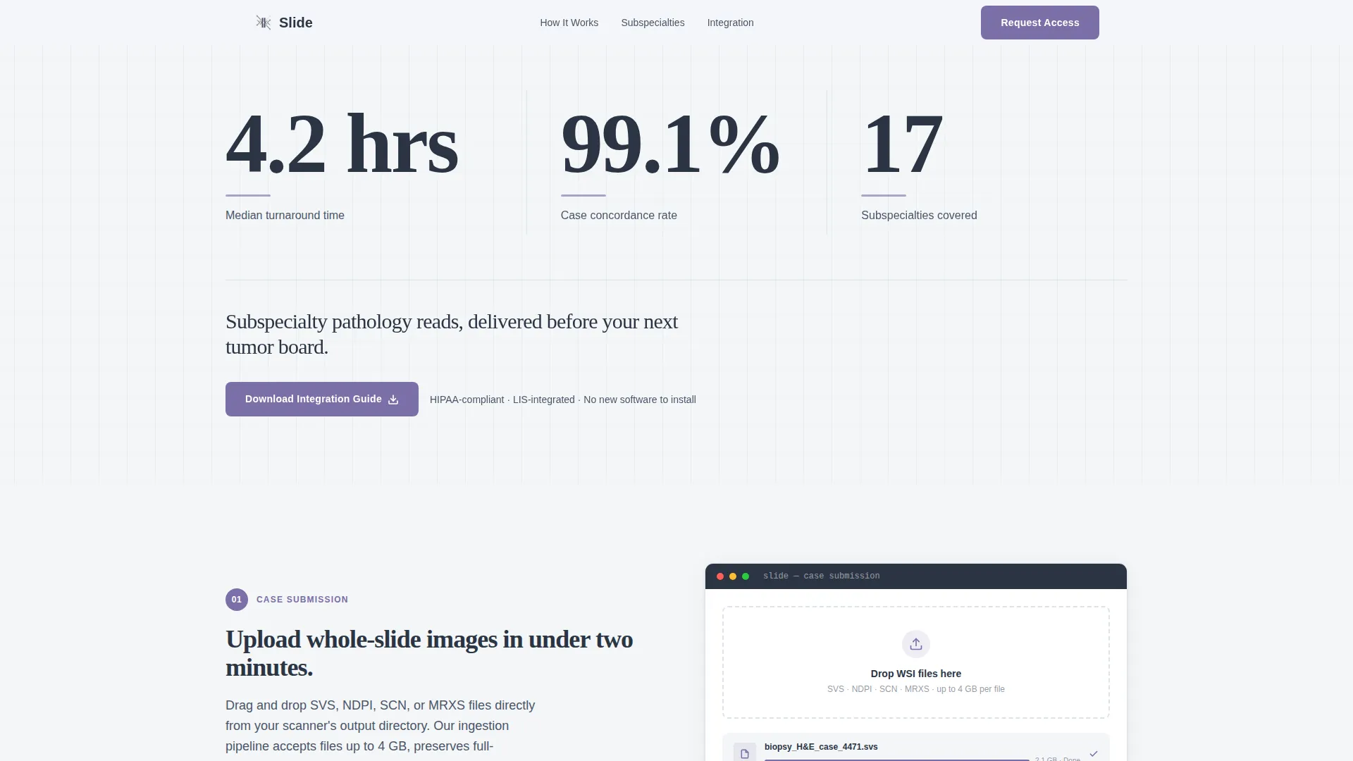 Pathologist Virtual Consultation Landing Page Template
