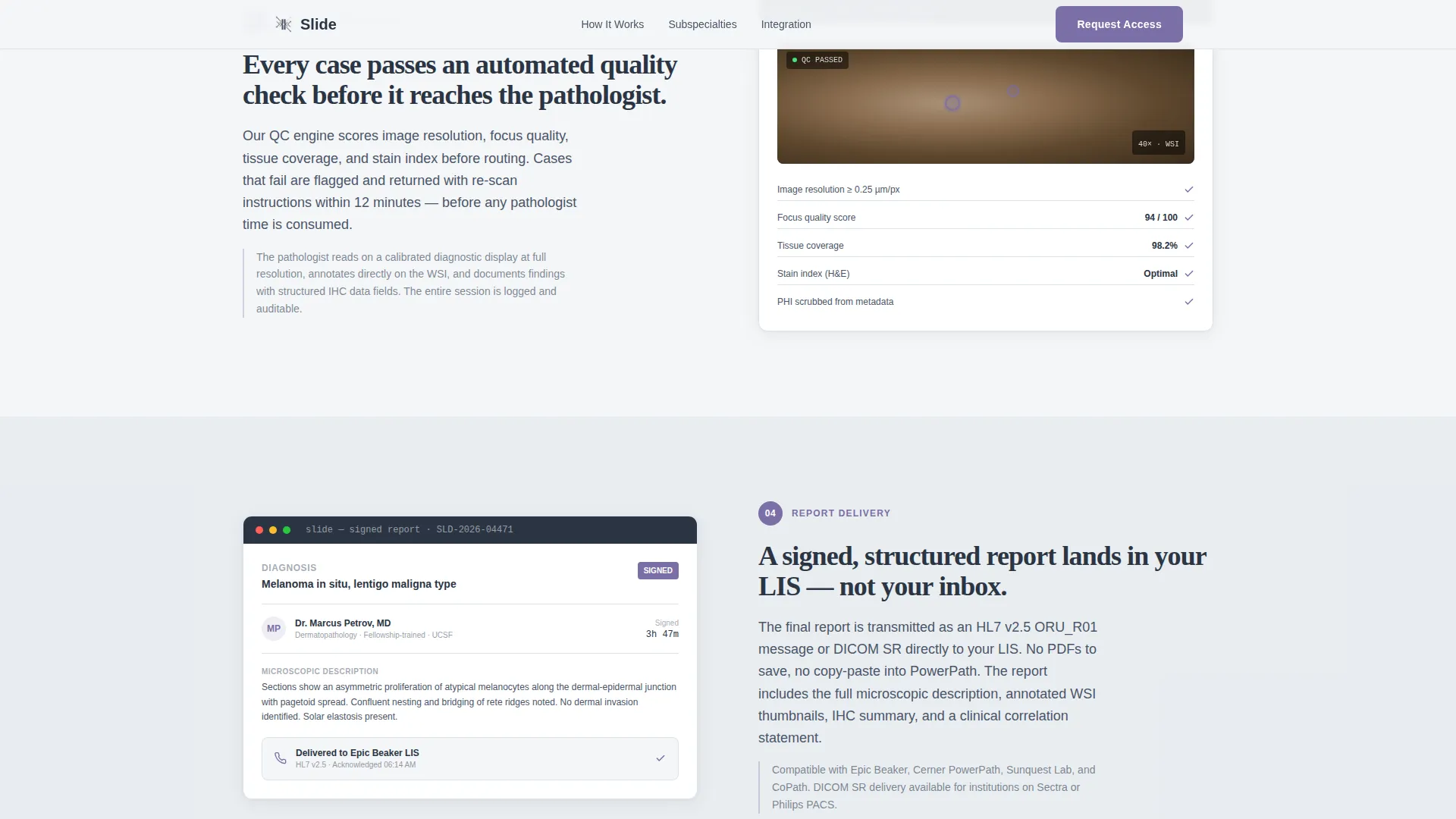 Pathologist Virtual Consultation Landing Page Template