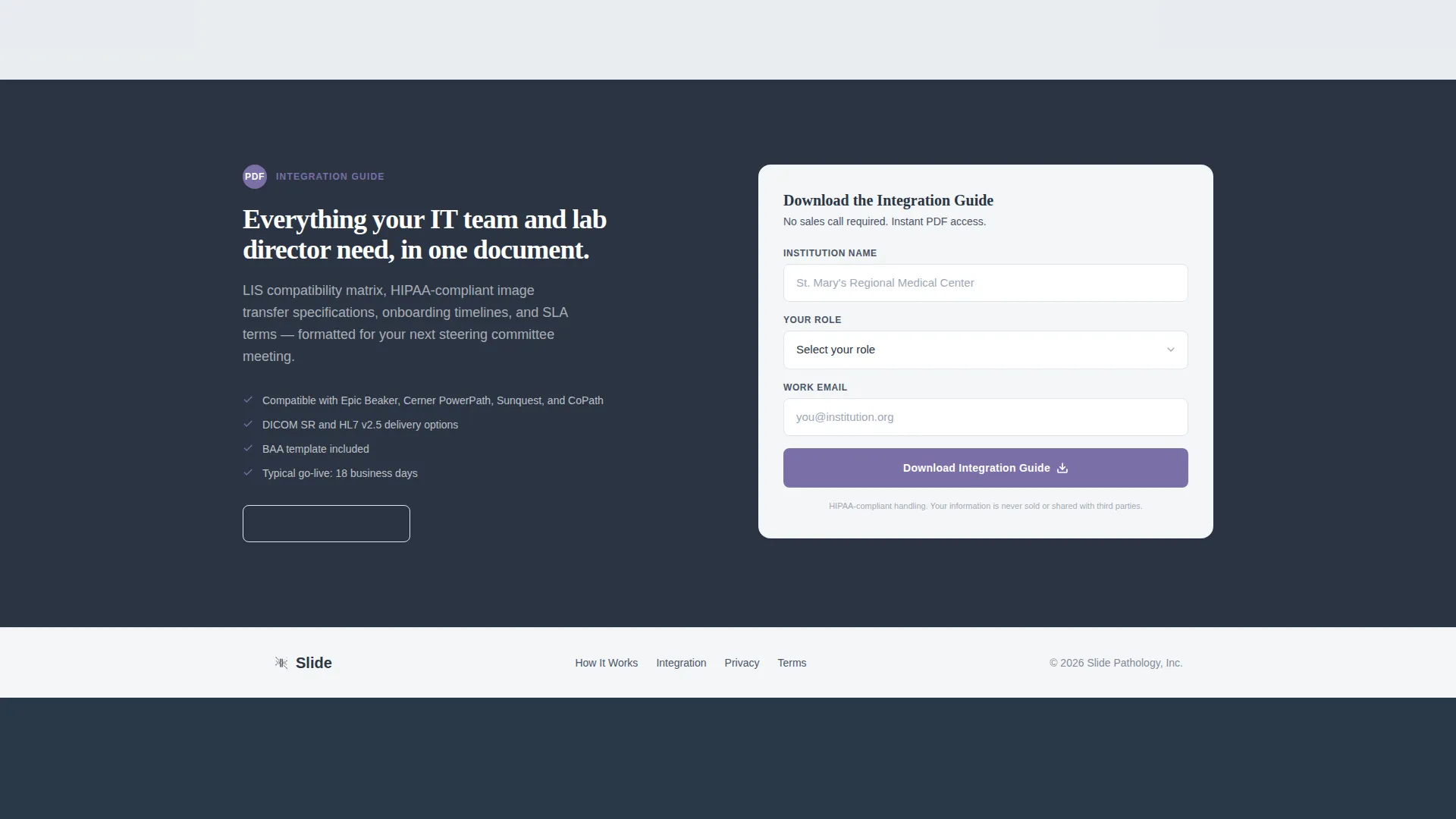 Pathologist Virtual Consultation Landing Page Template