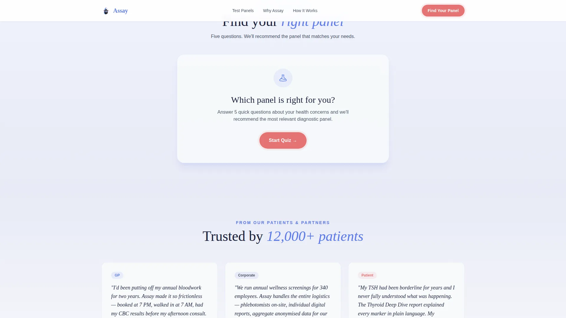 Diagnostic Lab & Blood Test Landing Page Template