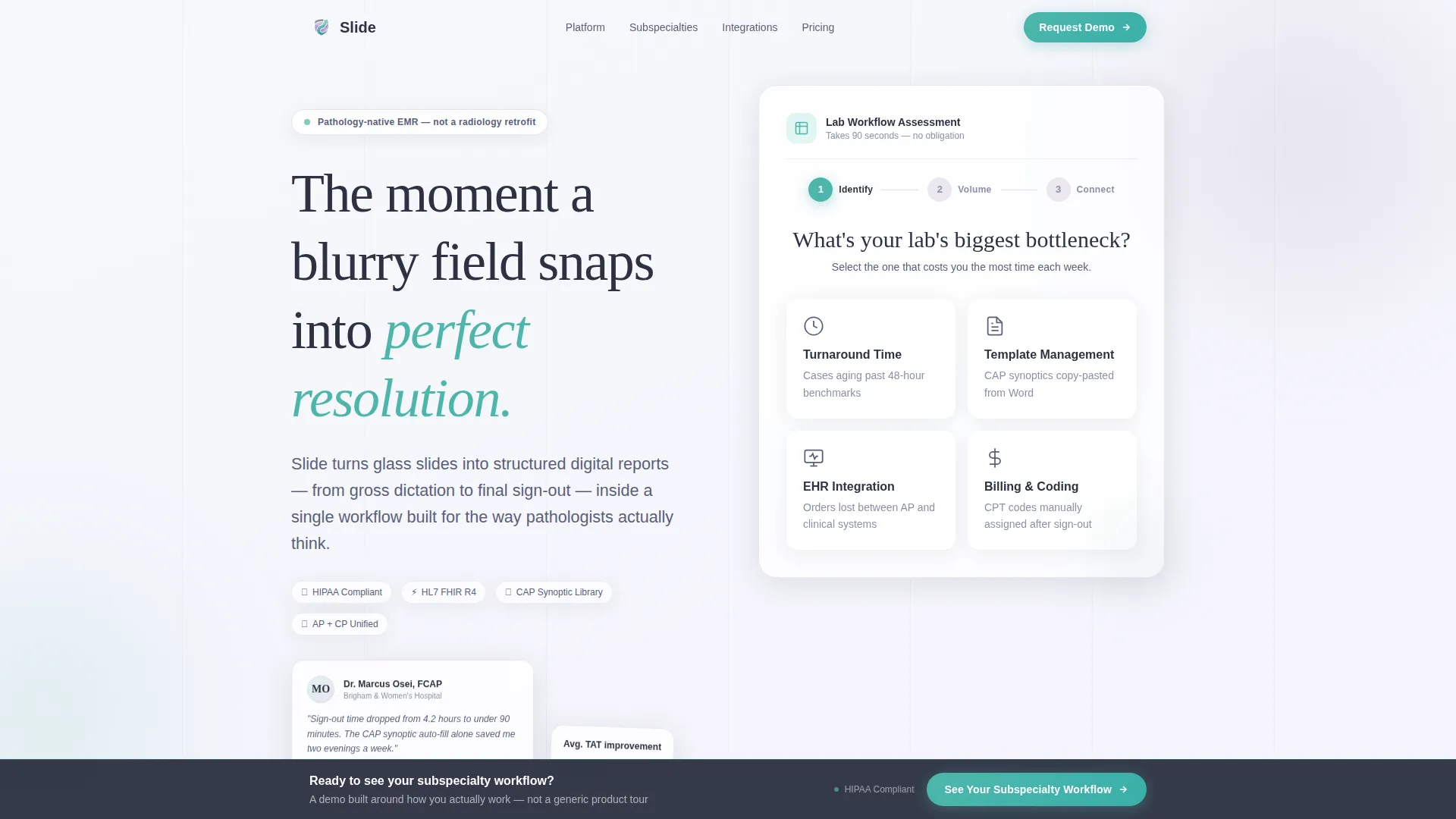 Specialist Pathology Medicine Appointment Booking Website Template