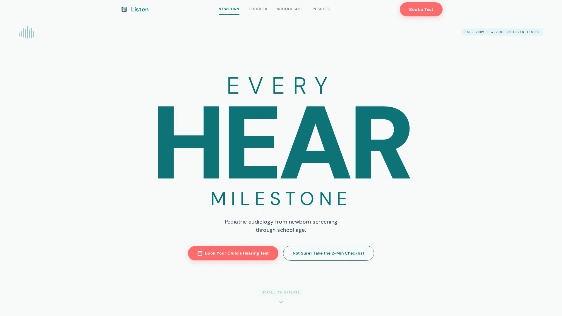 Pediatric Audiology Landing Page Template