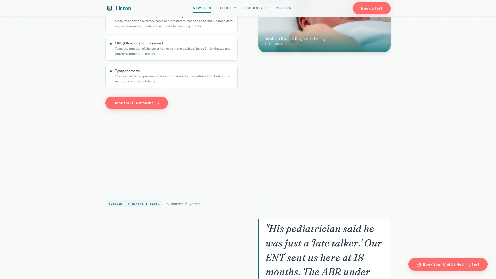 Pediatric Audiology Landing Page Template