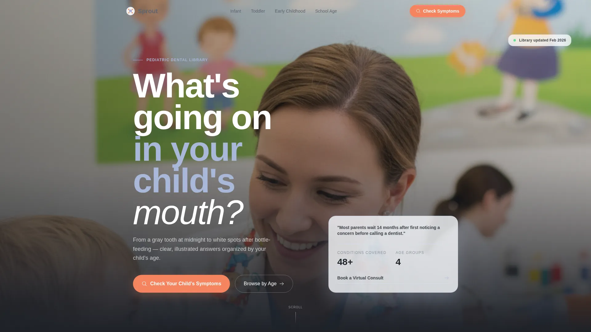 Pediatric Dentist Condition Library Landing Page