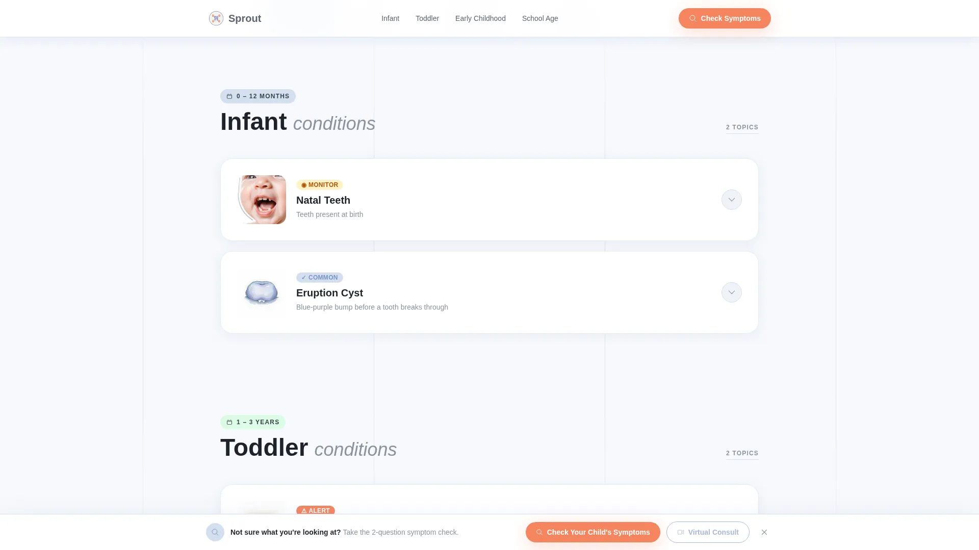 Pediatric Dentist Condition Library Landing Page