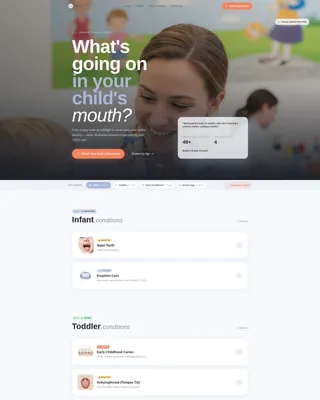 Pediatric Dentist Condition Library Landing Page