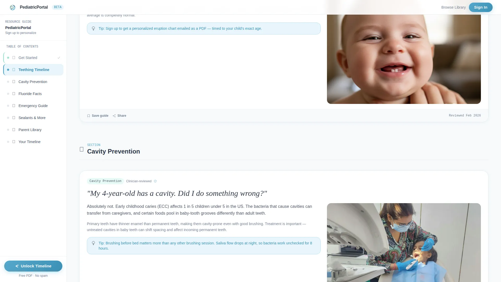 Pediatric Dentist Patient Portal Landing Page