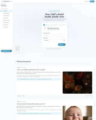 Pediatric Dentist Patient Portal Landing Page