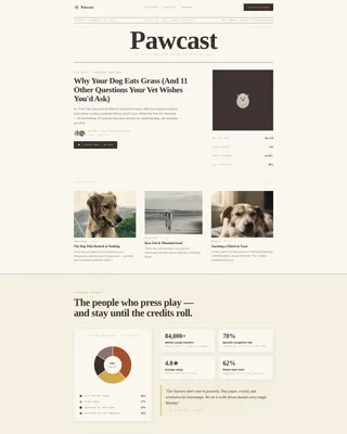 Pet Care Podcast Landing Page Template