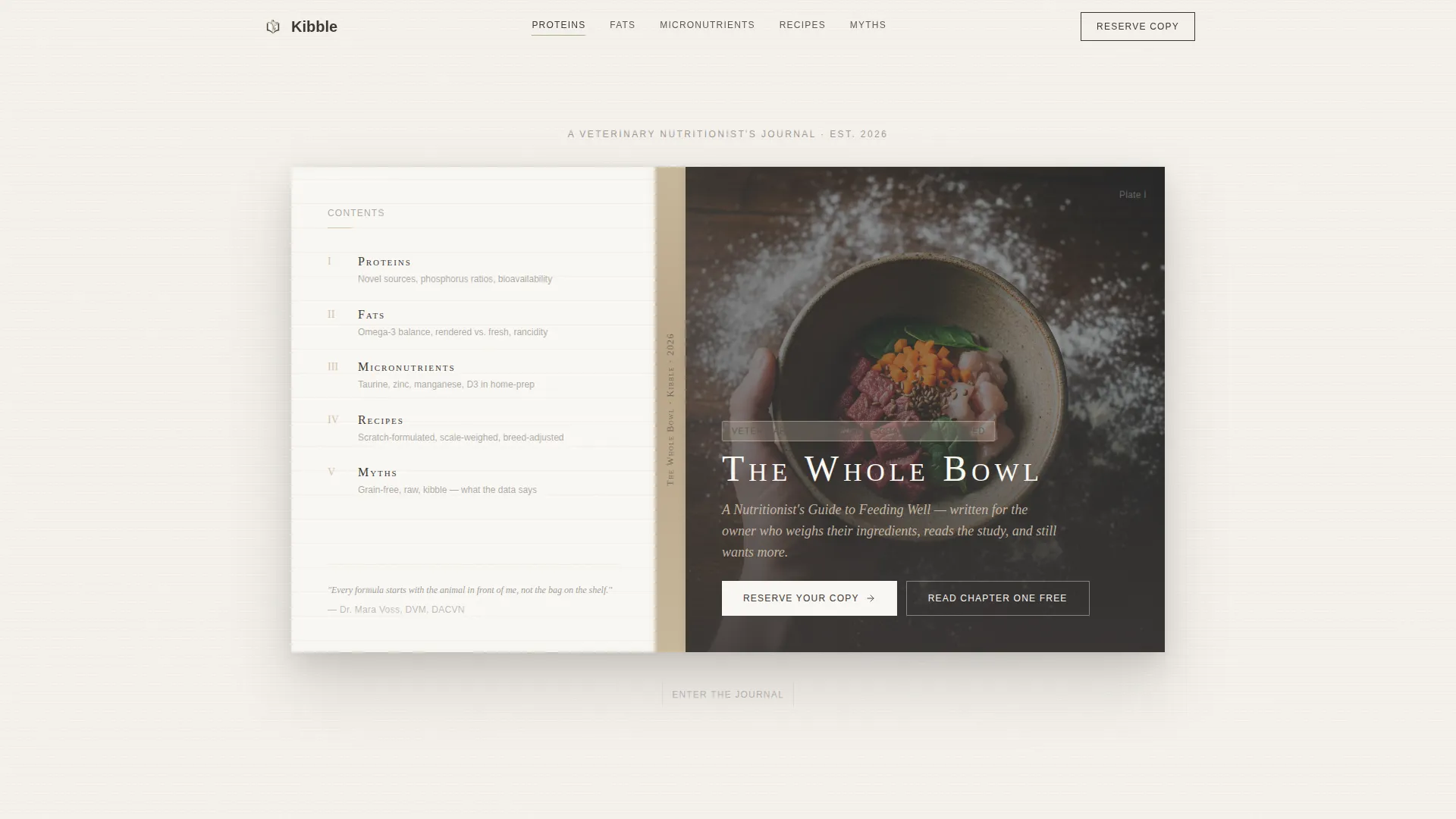 Artisan Pet Nutrition Blog Landing Page Template