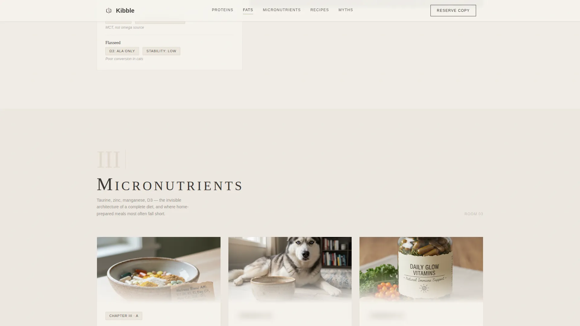 Artisan Pet Nutrition Blog Landing Page Template