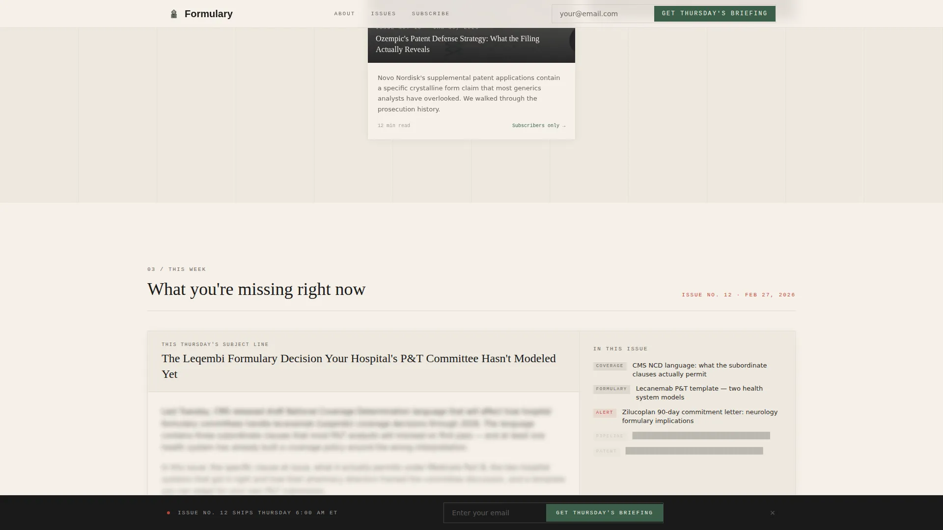 Pharmaceutical Newsletter Landing Page Template