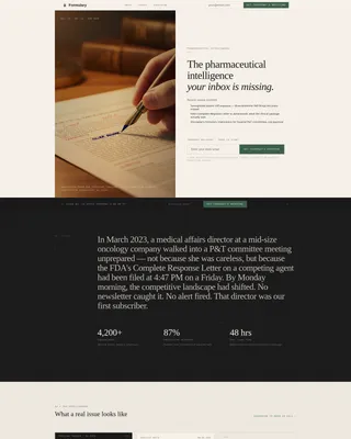 Pharmaceutical Newsletter Landing Page Template