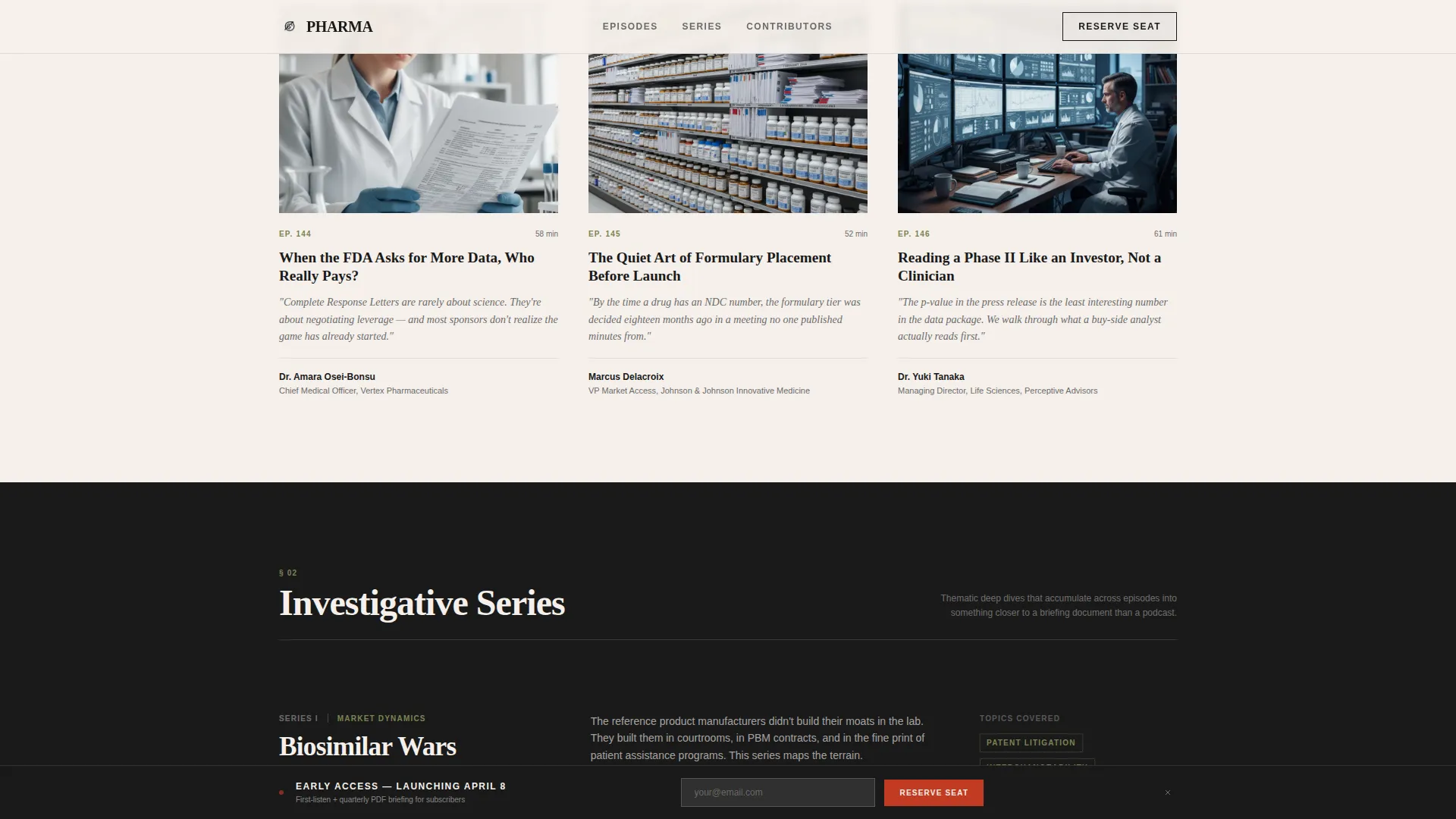 Podcast Editorial Landing Page Template