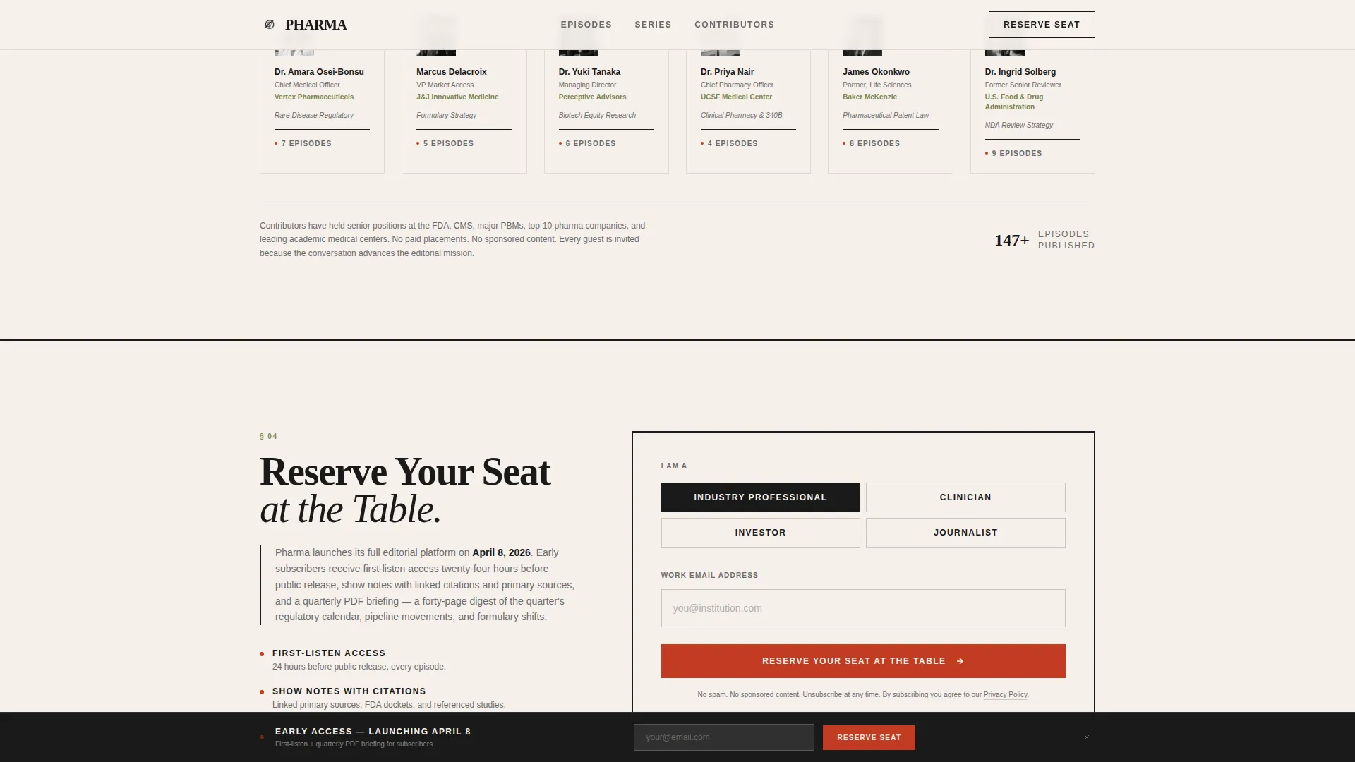 Podcast Editorial Landing Page Template