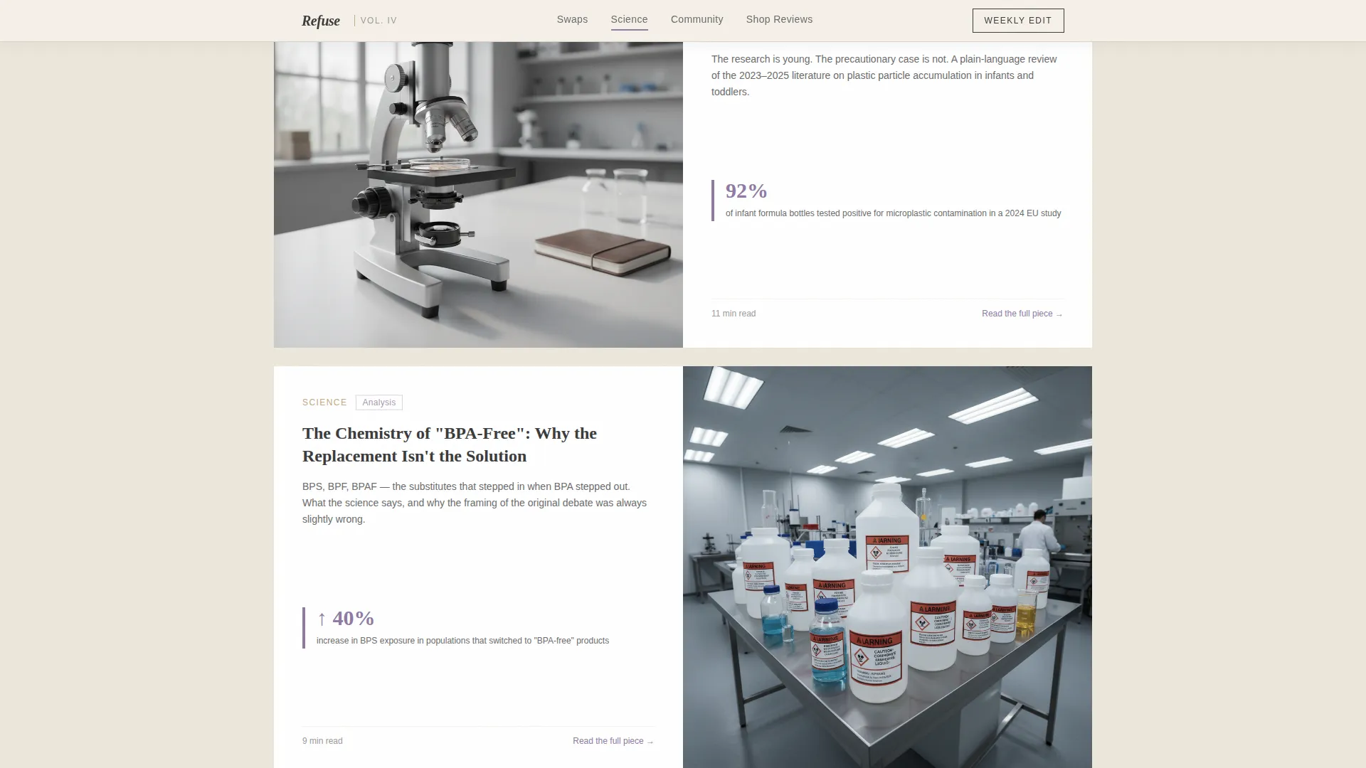 Bold Plastic-Free Living Blog Landing Page Template