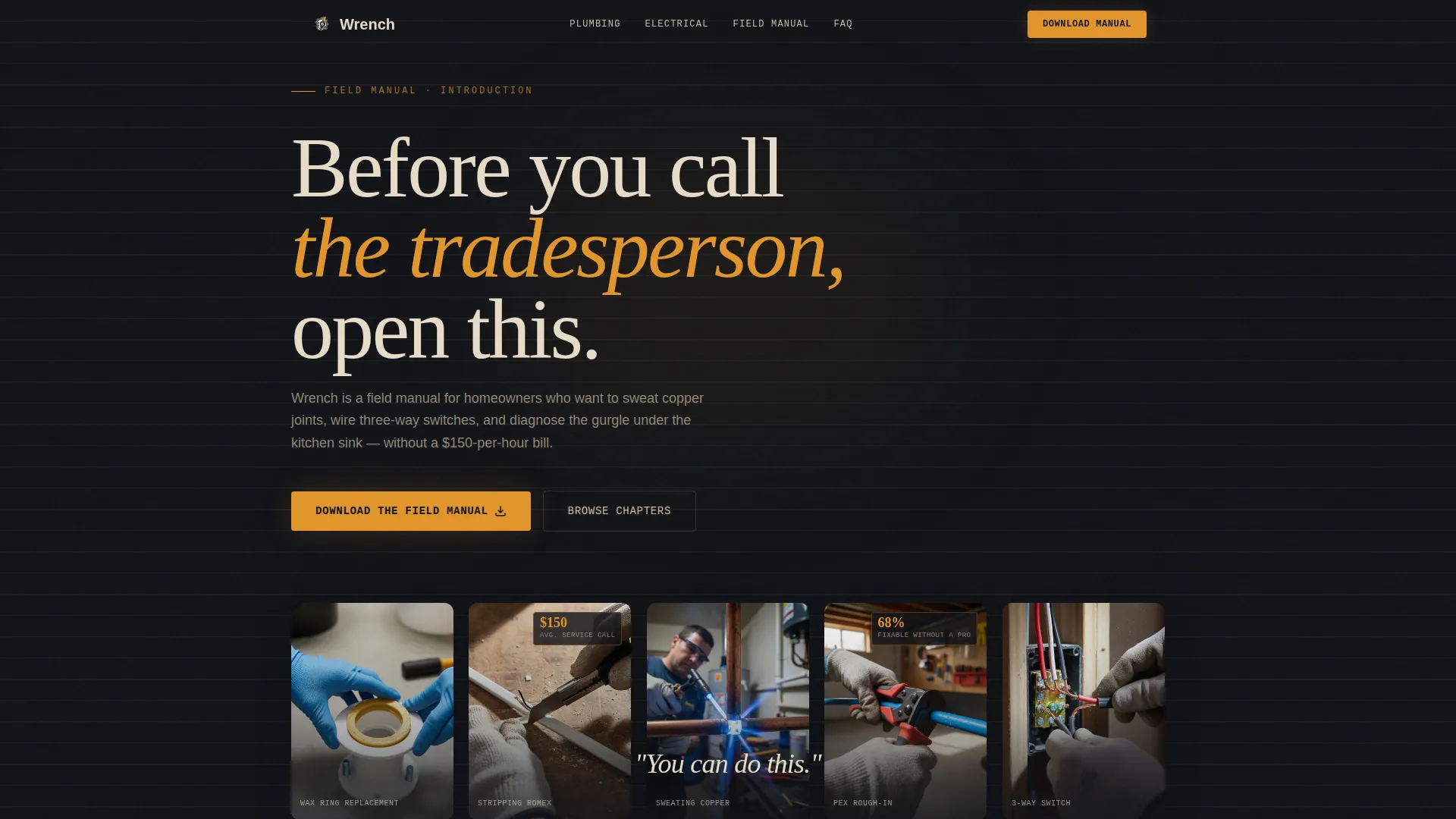 DIY Plumbing & Electrical Landing Page Template