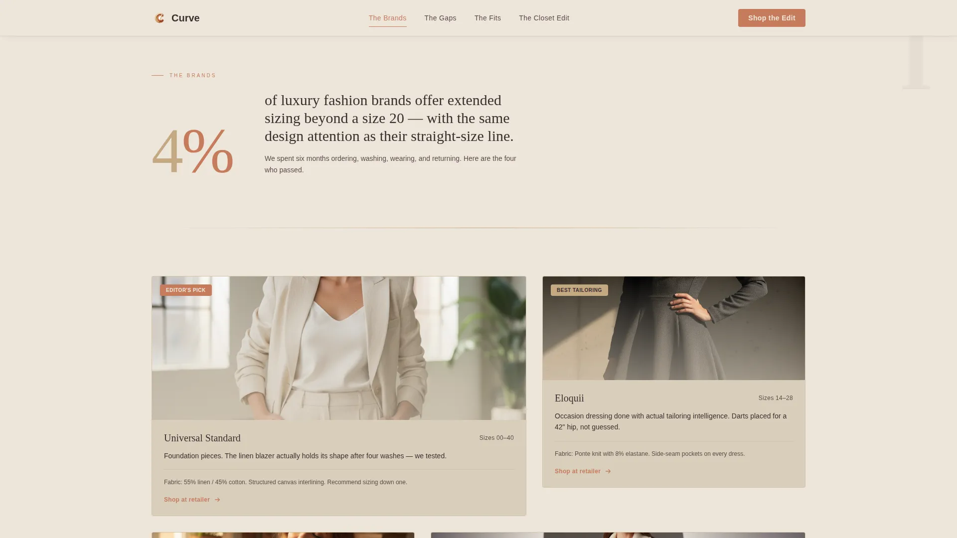 Plus-Size Fashion Editorial Landing Page Template