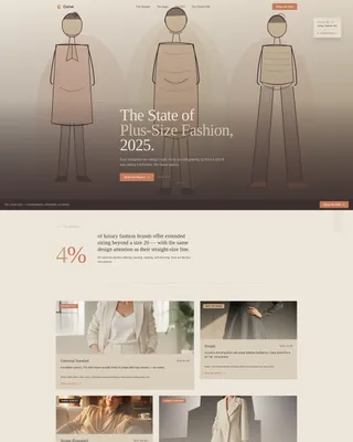 Plus-Size Fashion Editorial Landing Page Template