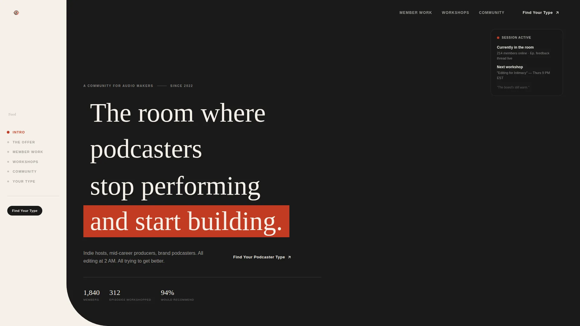 Immersive Podcast Community Landing Page Template