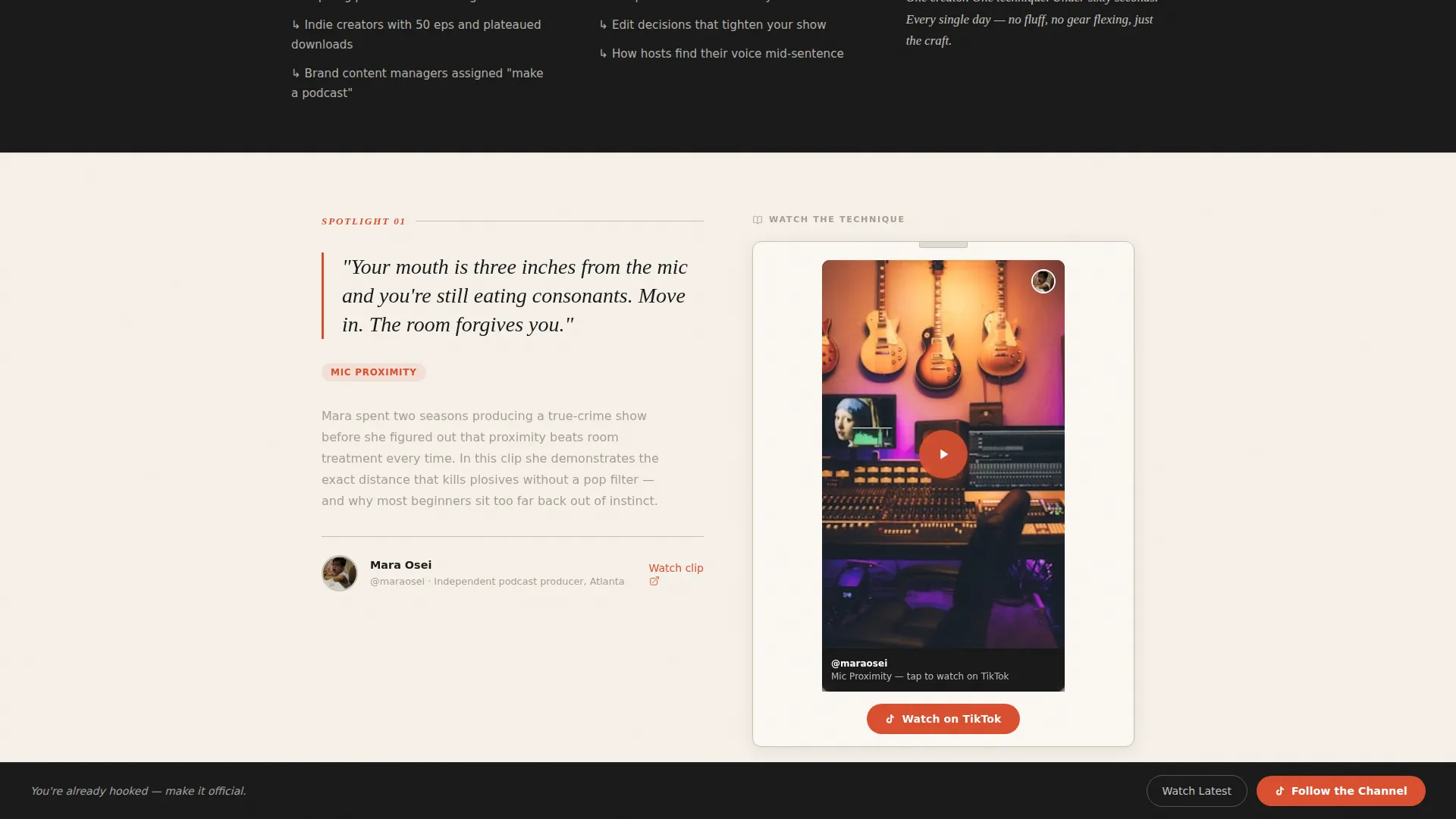 Artisan Podcasting Editorial Landing Page Template
