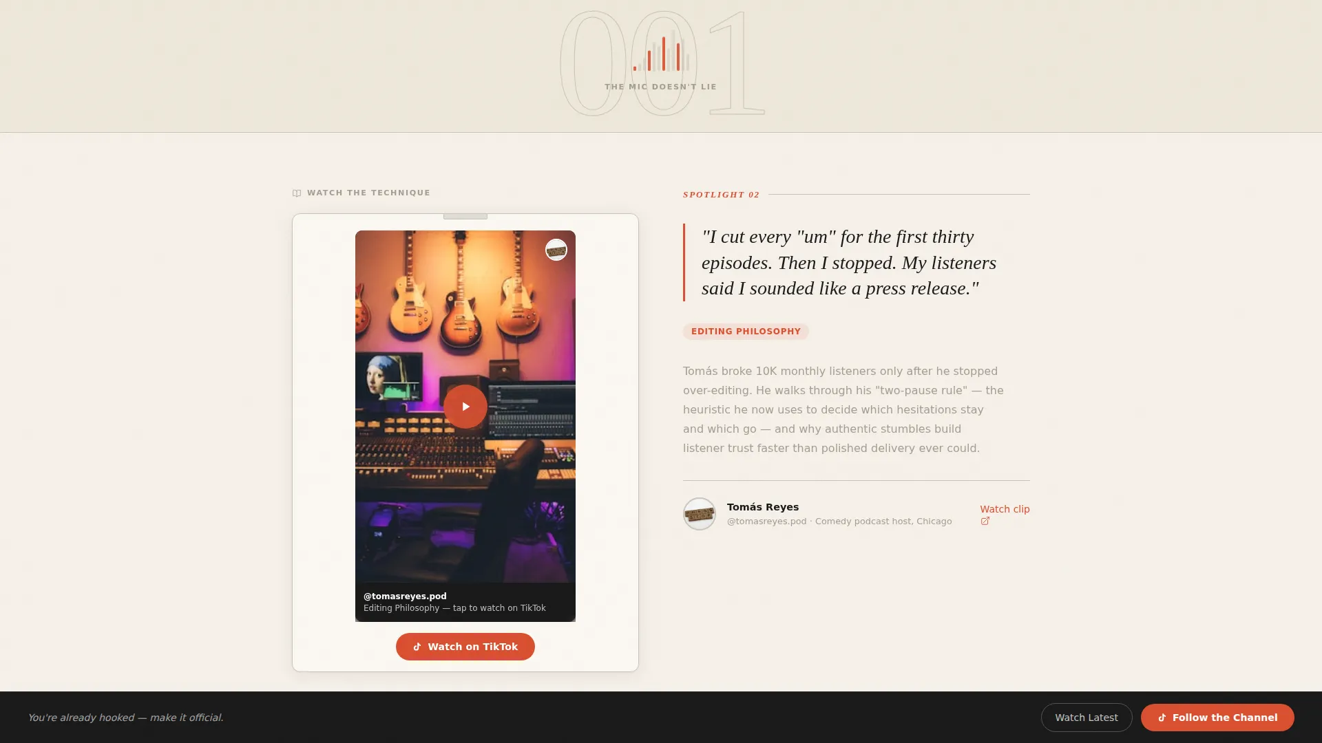 Artisan Podcasting Editorial Landing Page Template