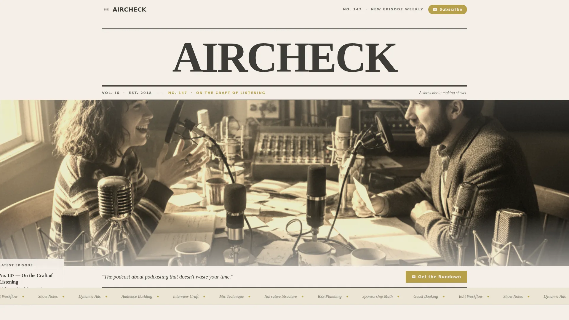 Podcast Landing Page Template, Heritage Masonry Layout