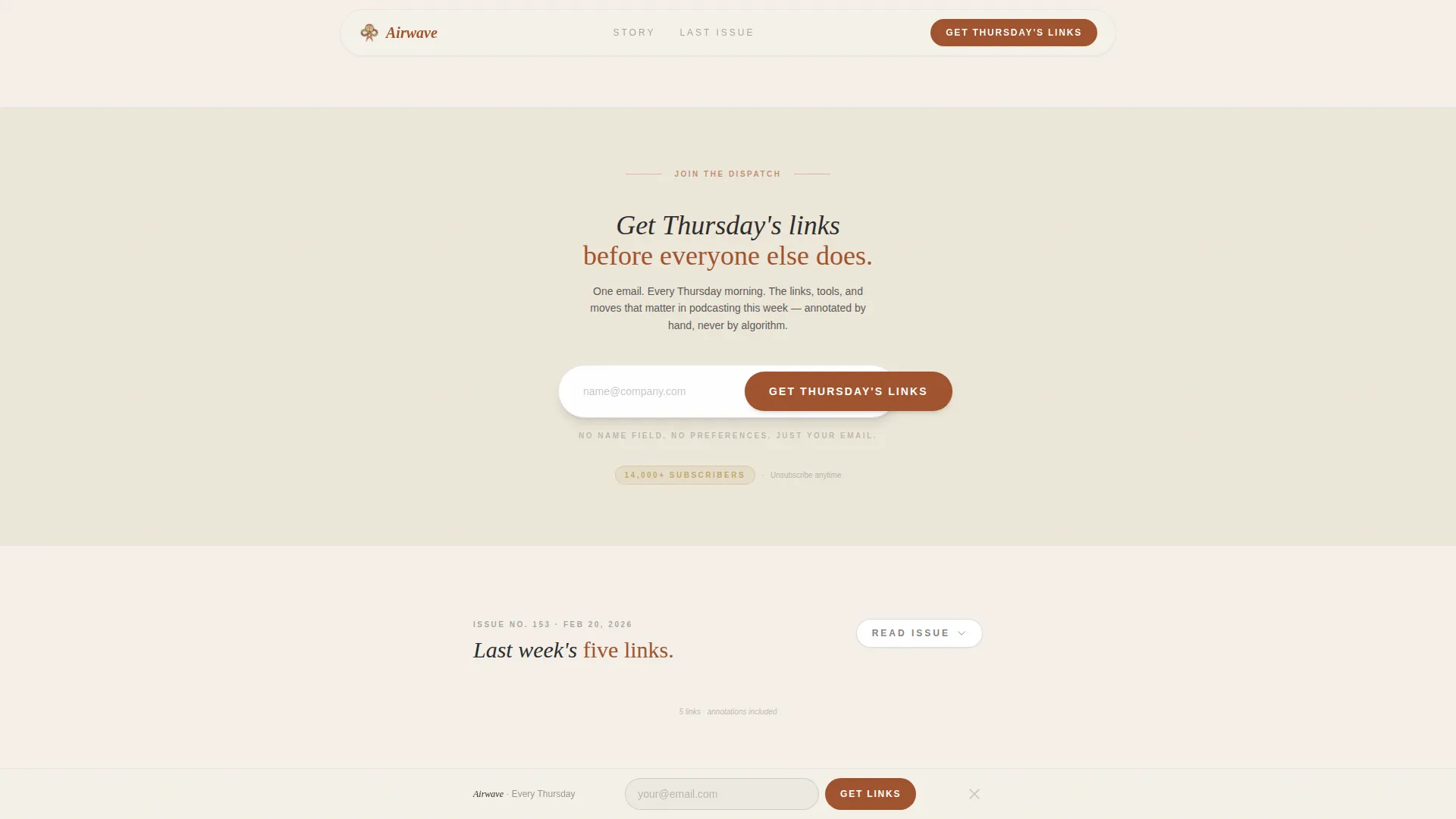 Modern Curated Landing Page Template