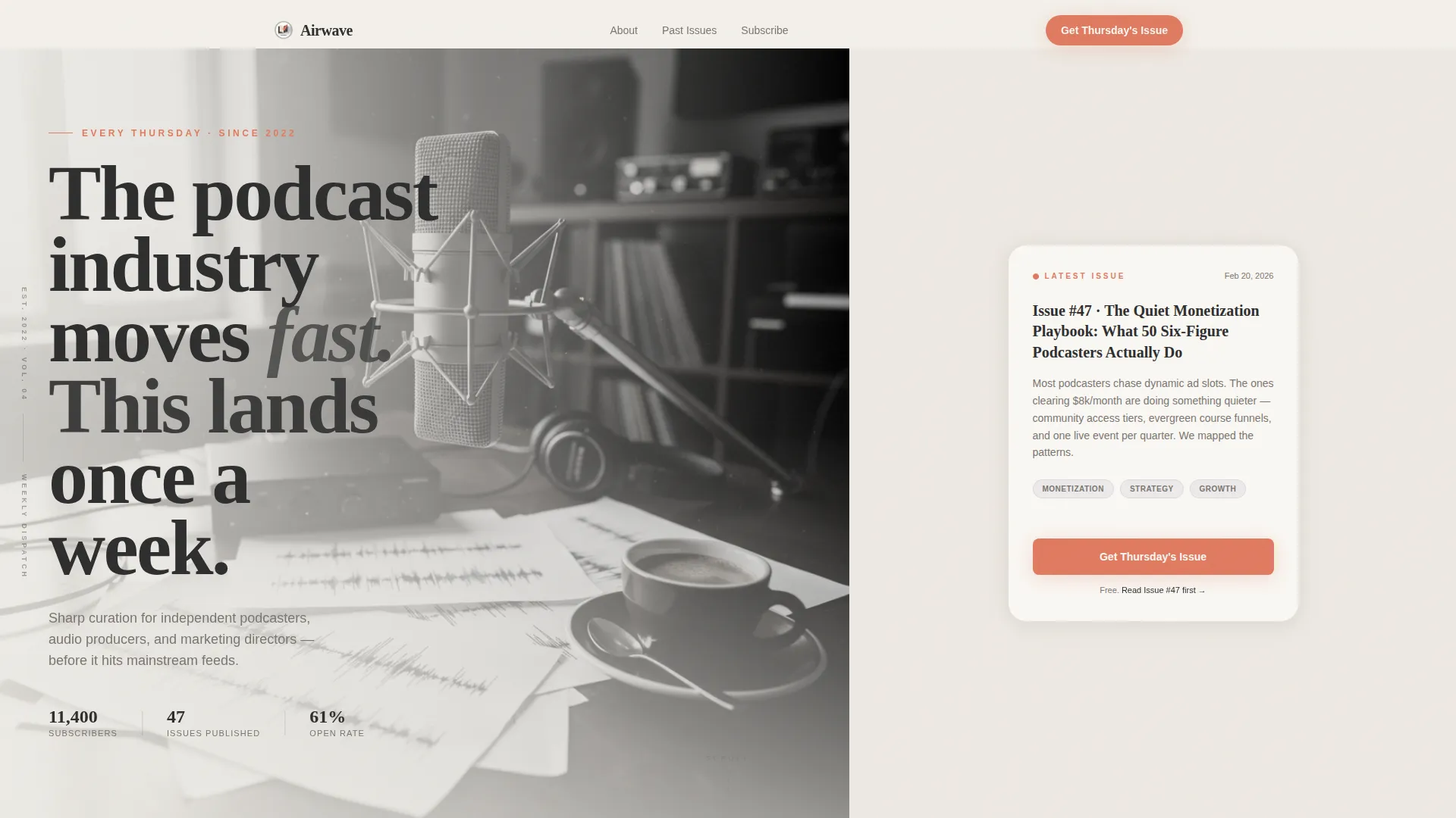 Podcasting Newsletter Landing Page Template