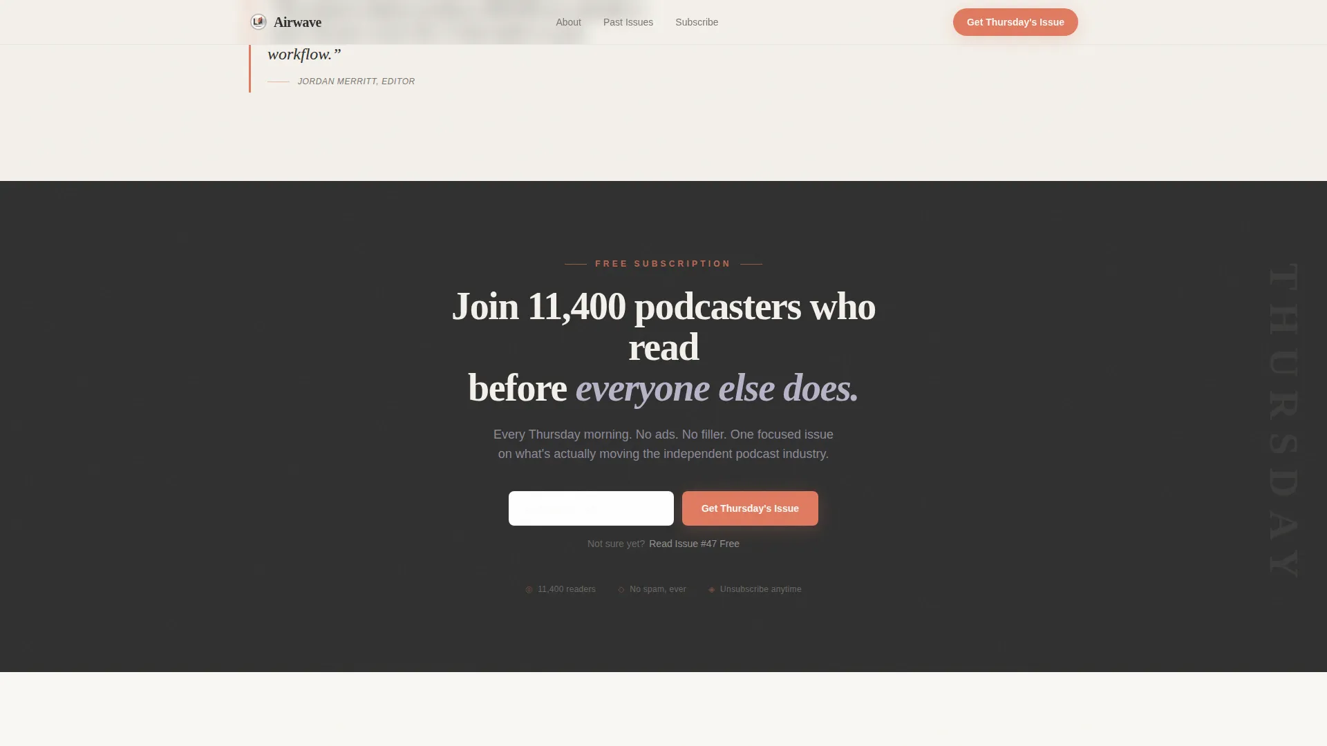 Podcasting Newsletter Landing Page Template