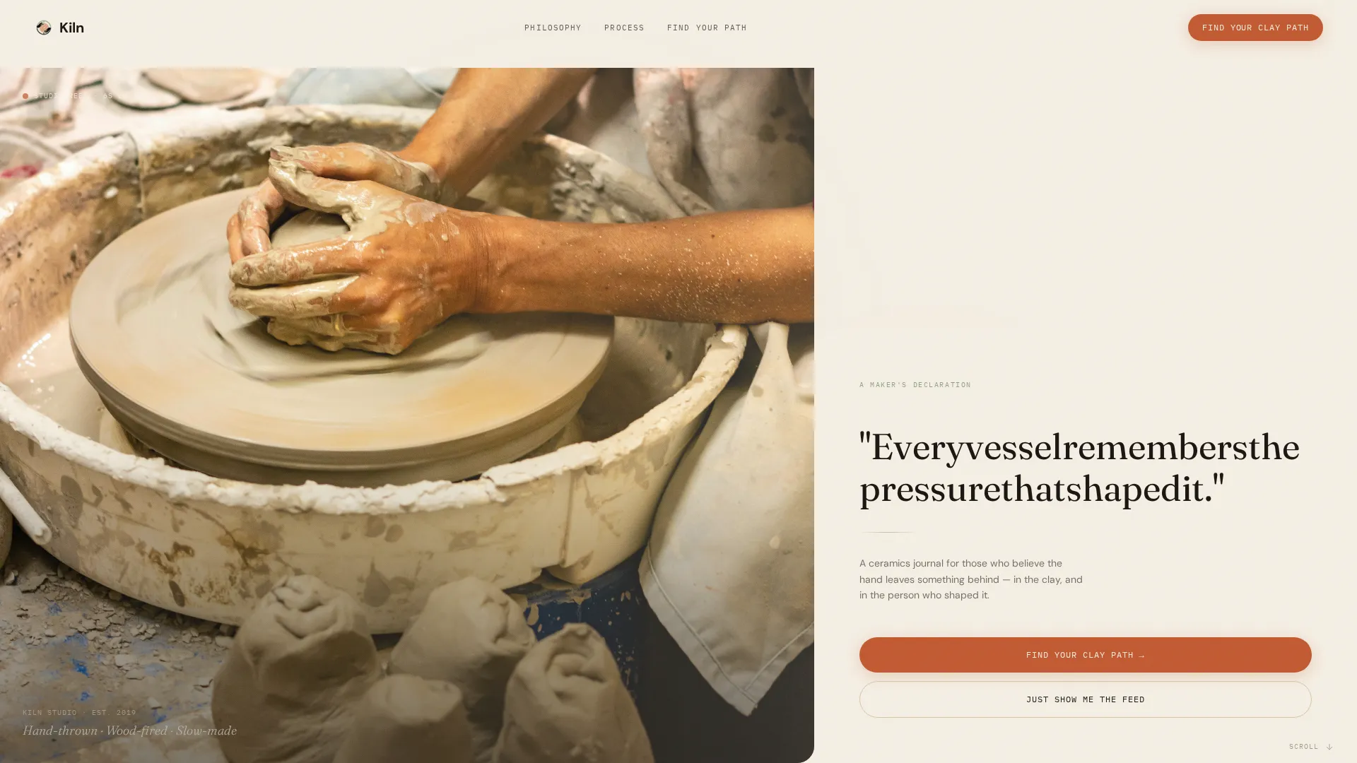 Artisan Clay Sculpting Landing Page Template