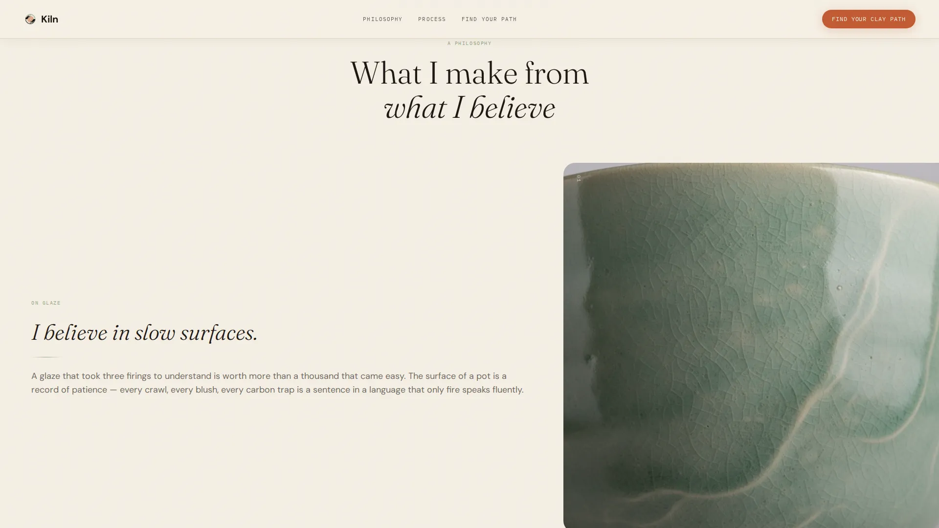 Artisan Clay Sculpting Landing Page Template