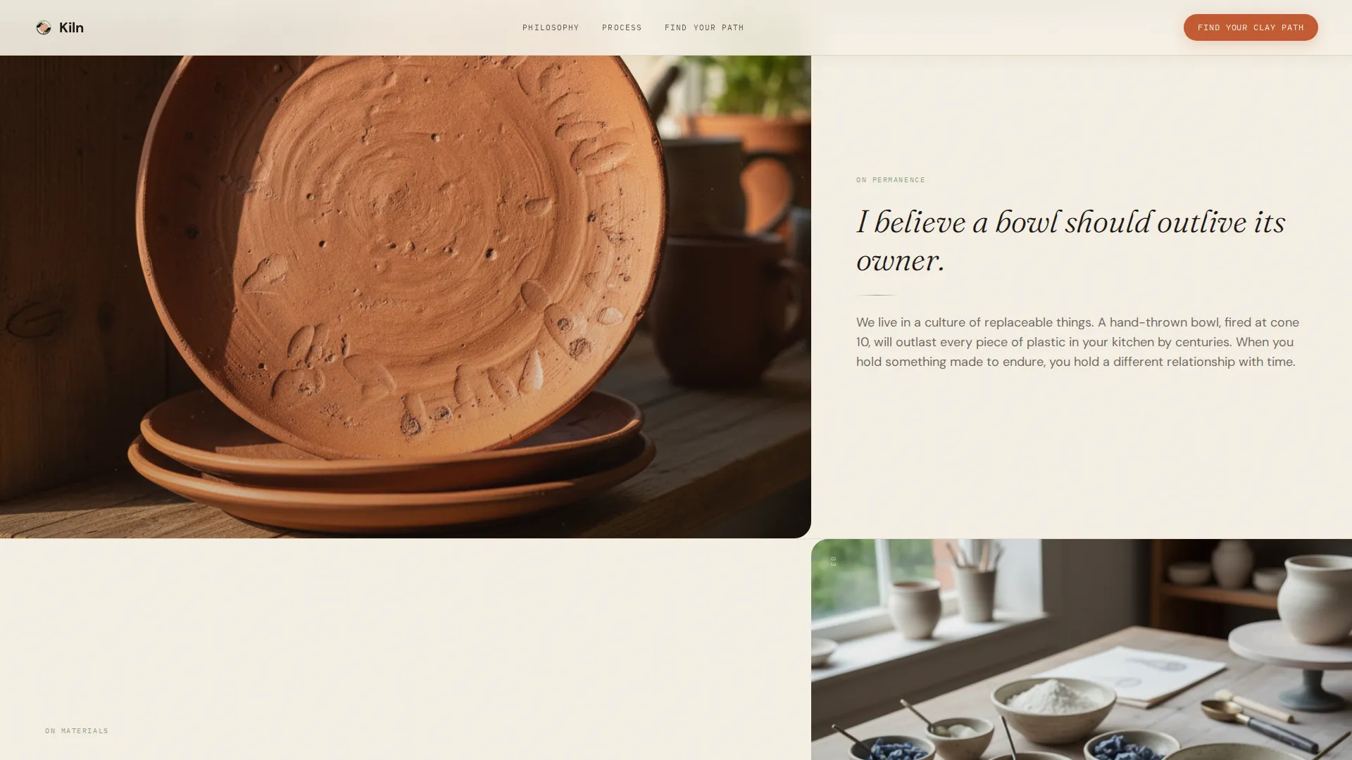 Artisan Clay Sculpting Landing Page Template