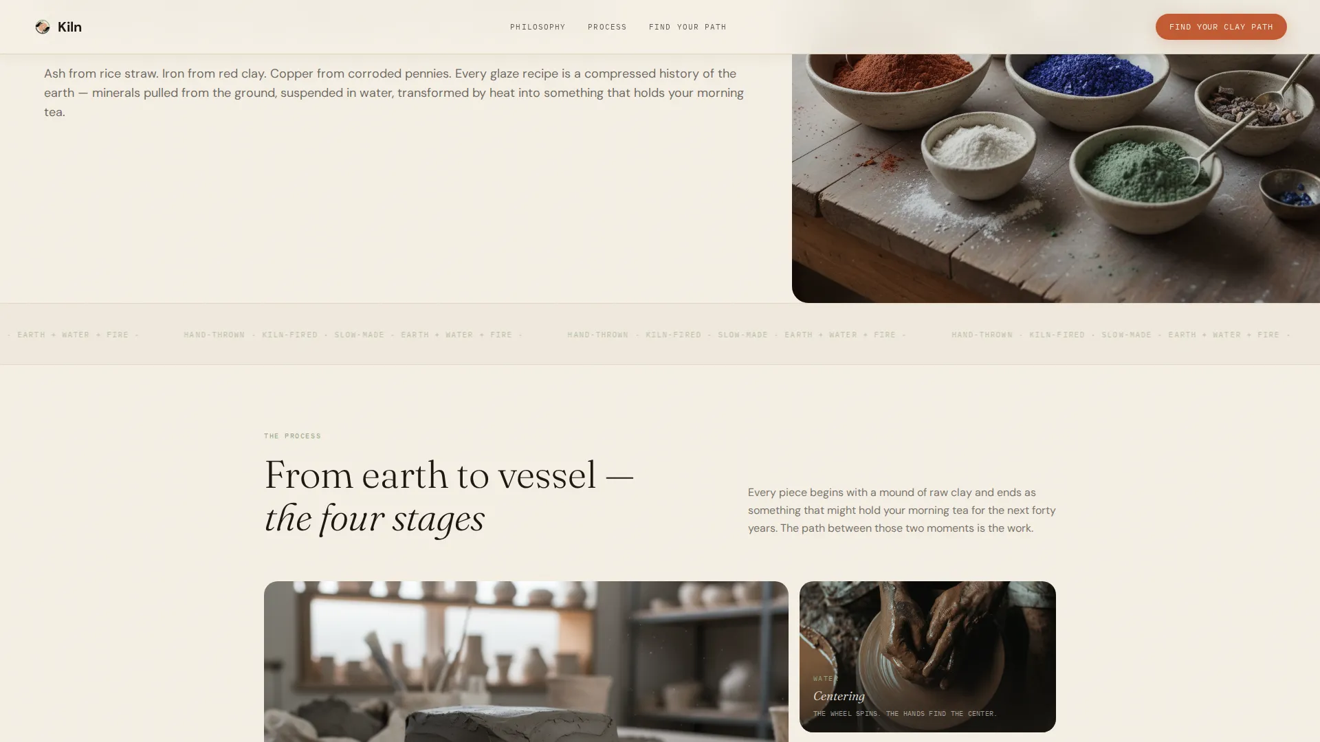 Artisan Clay Sculpting Landing Page Template