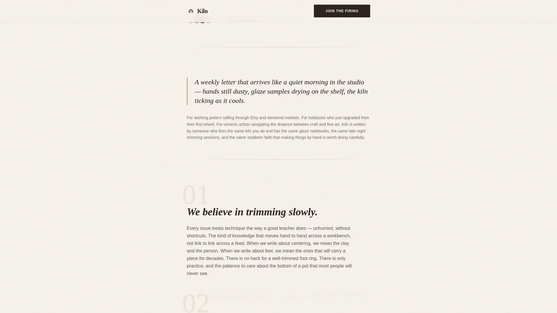 Handcrafted Ceramic Gallery Landing Page Template