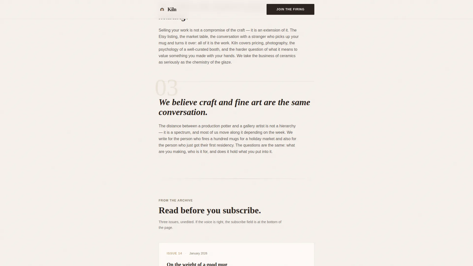 Handcrafted Ceramic Gallery Landing Page Template