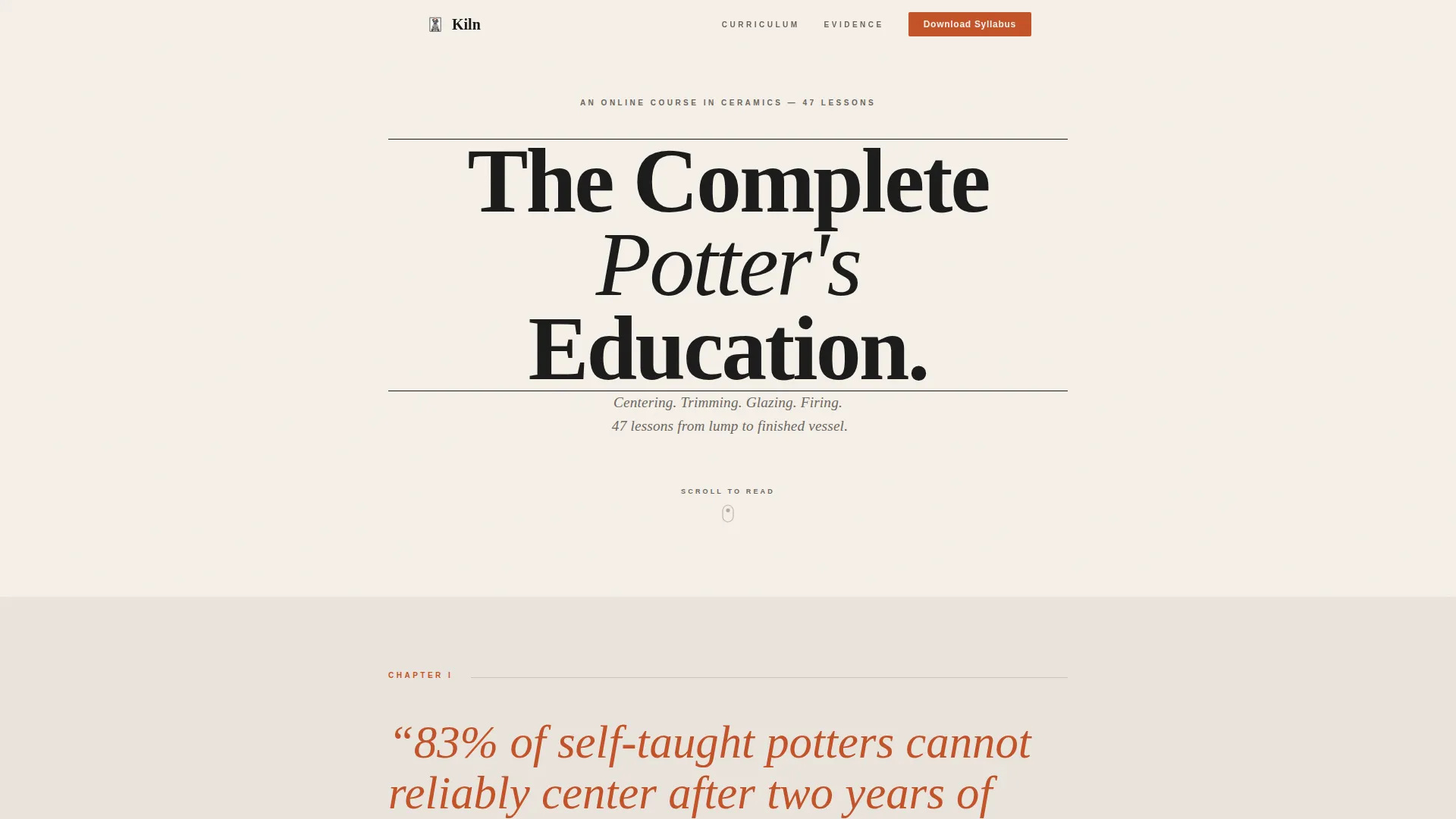 Ceramics Online Course Landing Page Template