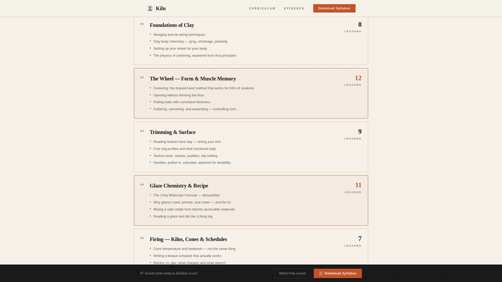 Ceramics Online Course Landing Page Template