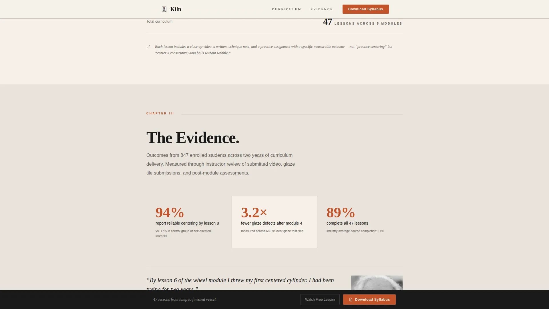 Ceramics Online Course Landing Page Template