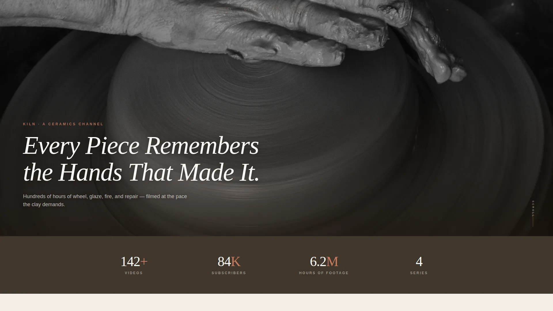 Ceramics YouTube Channel Landing Page Template