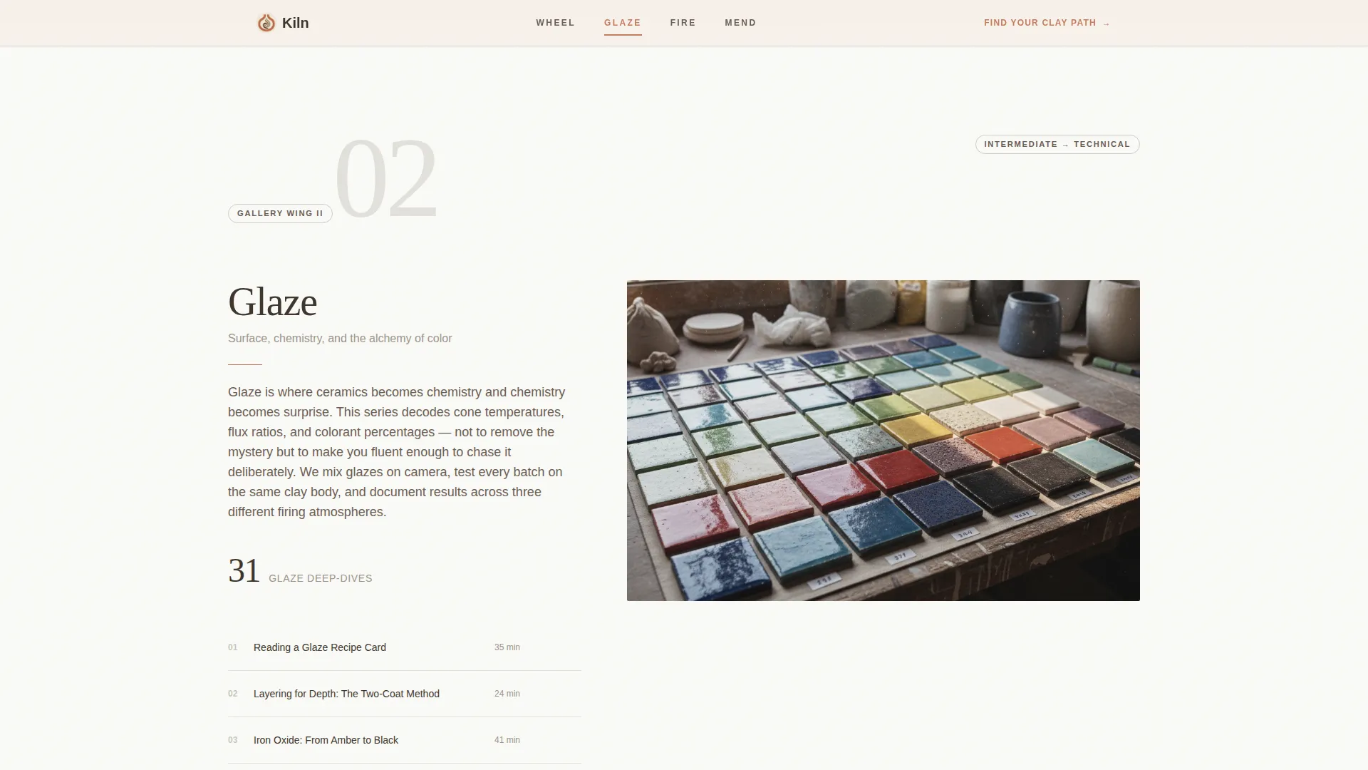 Ceramics YouTube Channel Landing Page Template