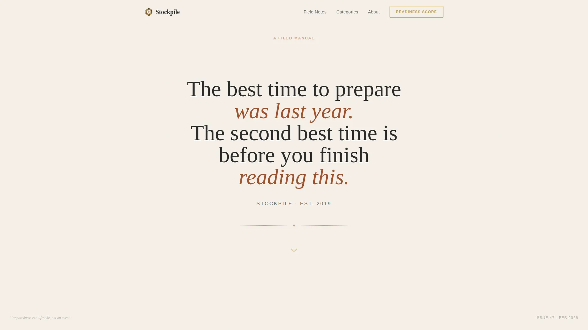 Prepper & Survival Blog Landing Page Template