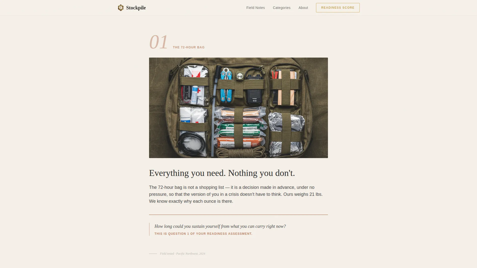 Prepper & Survival Blog Landing Page Template