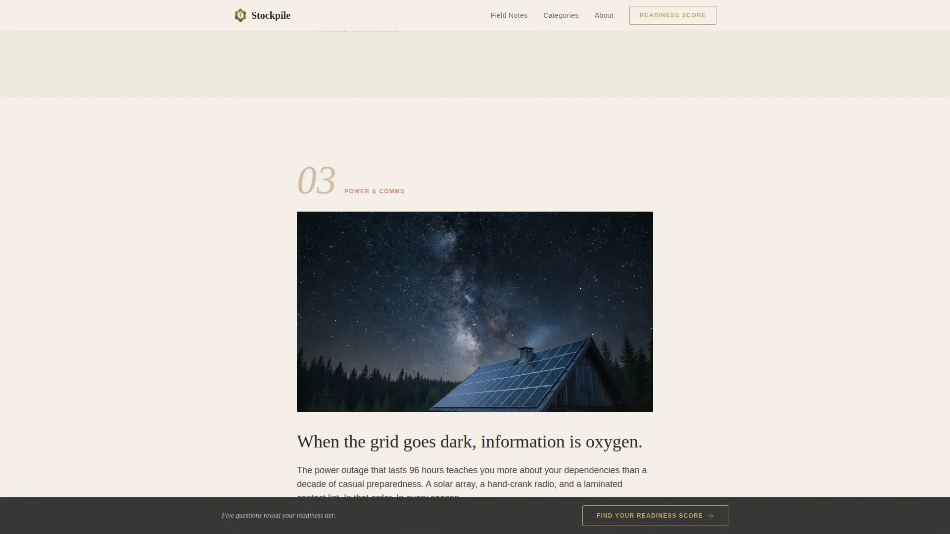 Prepper & Survival Blog Landing Page Template