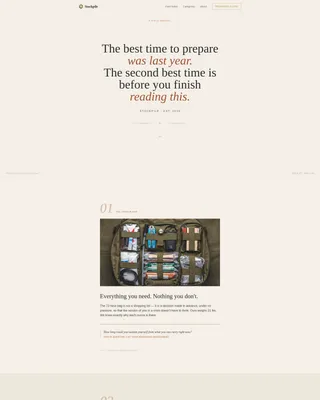 Prepper & Survival Blog Landing Page Template