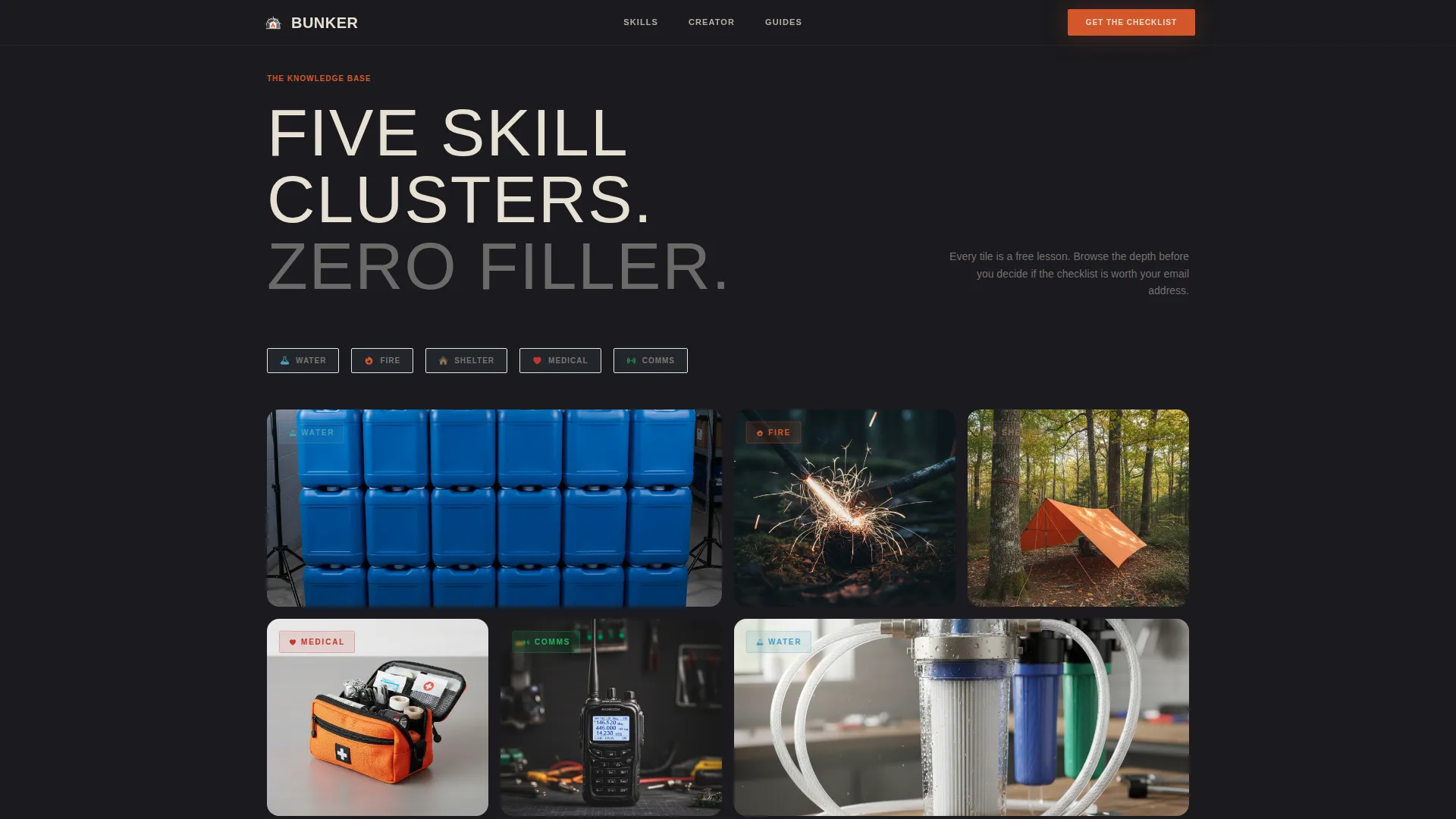 Cinematic Survival Creator Landing Page Template