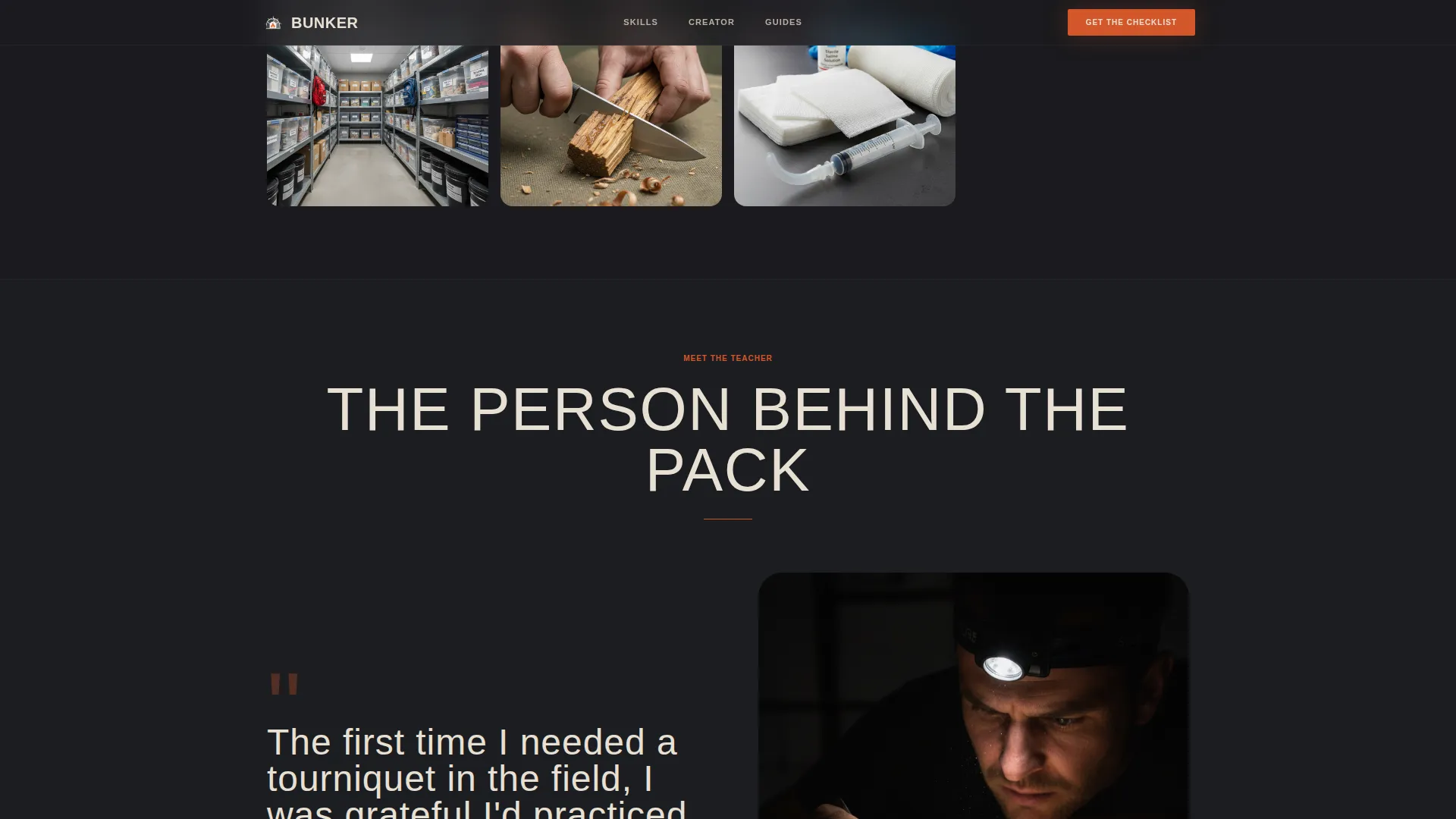 Cinematic Survival Creator Landing Page Template